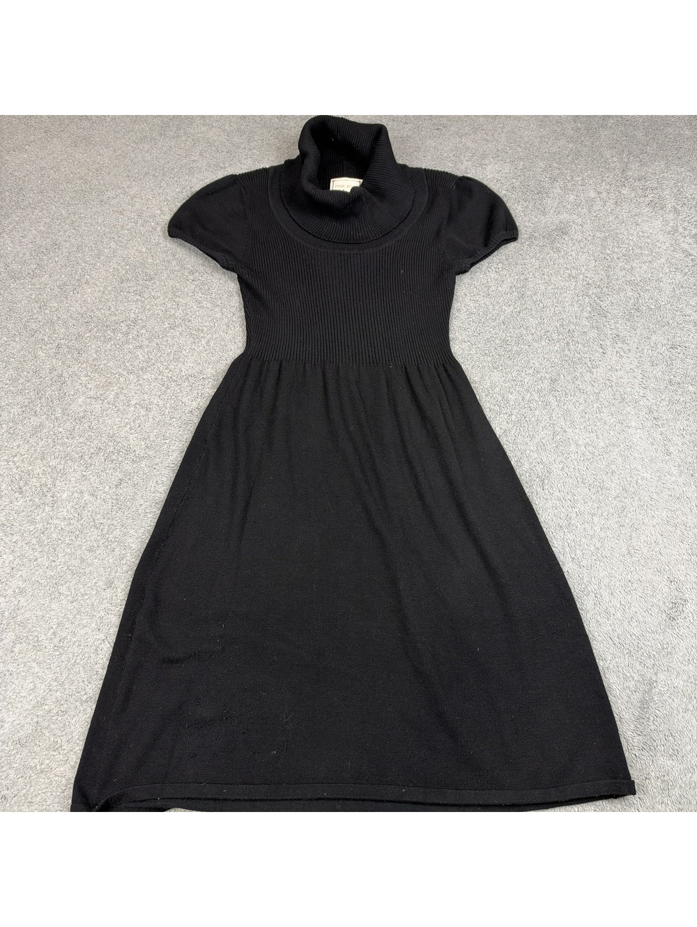 Pink Rose Ribbed Turtleneck Dress Black Size L